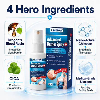 LIMETOW® Advanced Barrier Spray | Fast-Drying Liquid Bandage for Wound Care