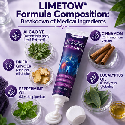 LIMETOW® SCIATICA PAIN RELIEF CREAM! TARGETED HERBAL COMFORT FOR LOWER BACK, HIP & BUTTOCK DISCOMFORT!