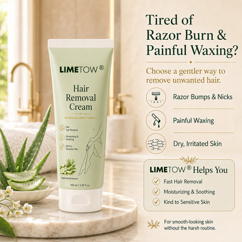 LIMETOW® Natural Gentle Hair Removal Cream | For Women & Men, Sensitive Skin