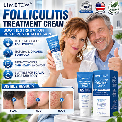 LIMETOW® FOLLICULITIS TREATMENT CREAM! TARGETED BOTANICAL CARE FOR RED, ITCHY, AND BUMPY SKIN!