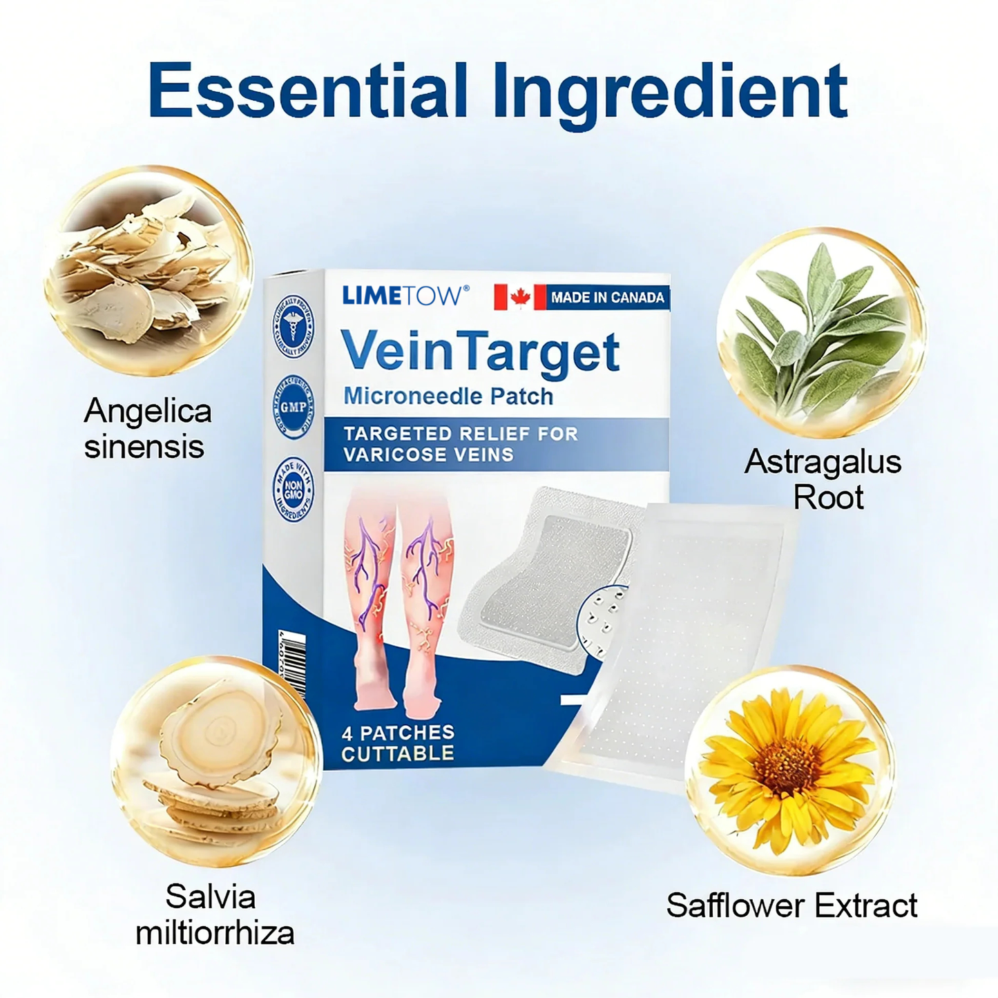 🇨🇦👨‍⚕️✅✅LIMETOW® VeinTarget Microneedle Patch